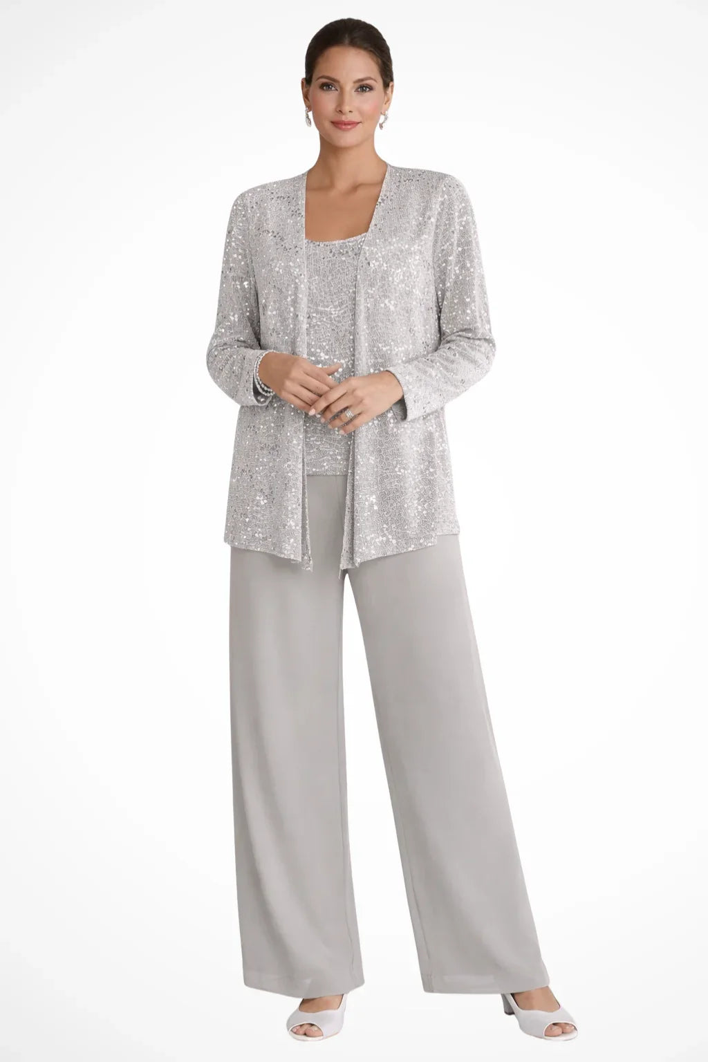 Skyler Sequin Lace Three-Piece Pant Suit - view 3
