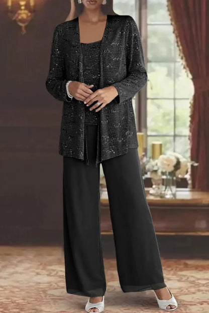 Skyler Sequin Lace Three-Piece Pant Suit - view 8