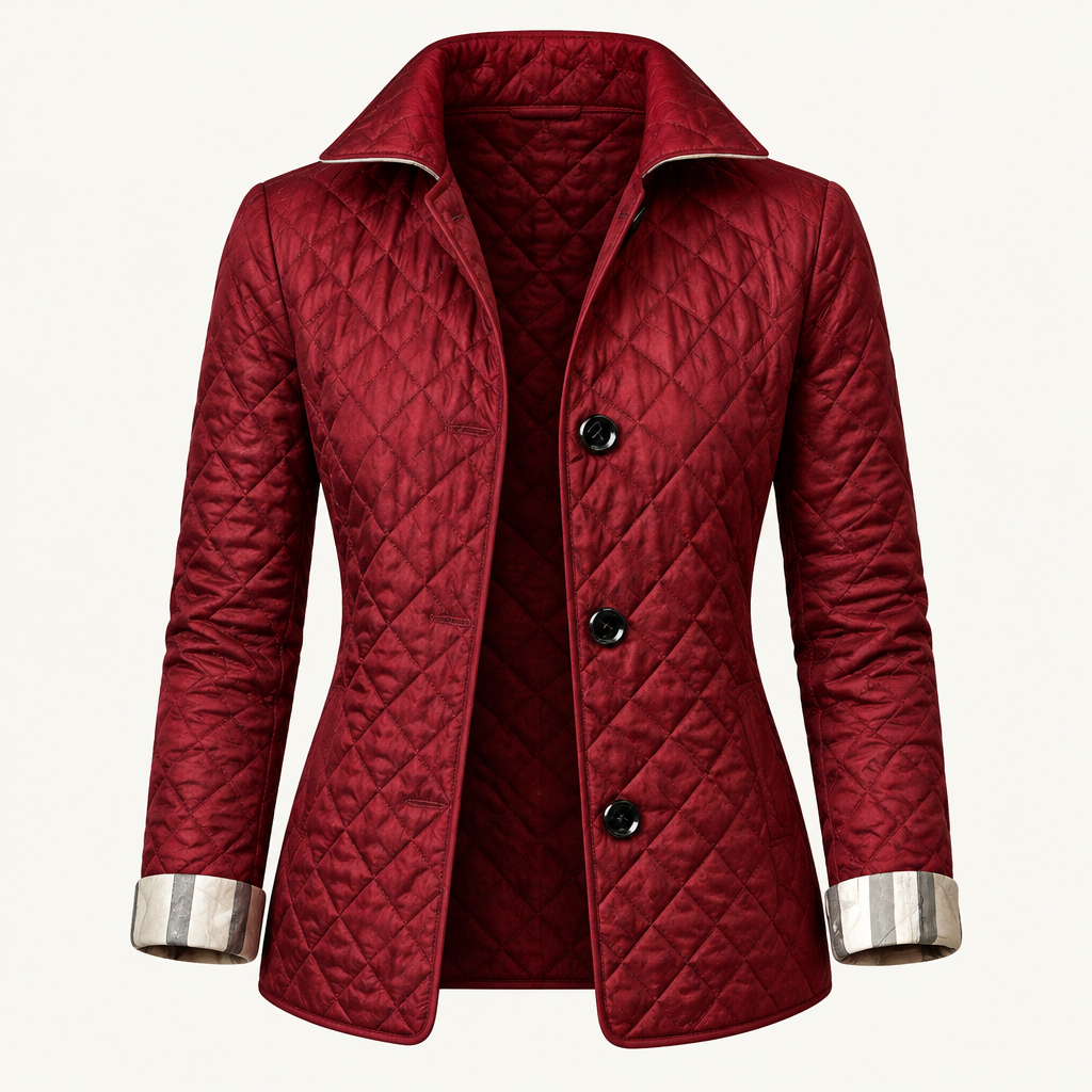 Skyler Slim Fit Cotton Blend Jacket in Burgundy