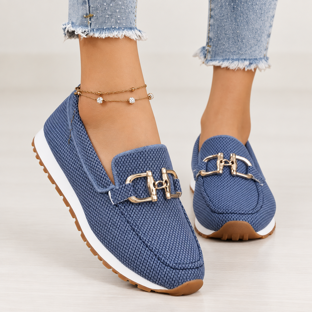 Women's Slip-On Comfort Loafers worn on feet