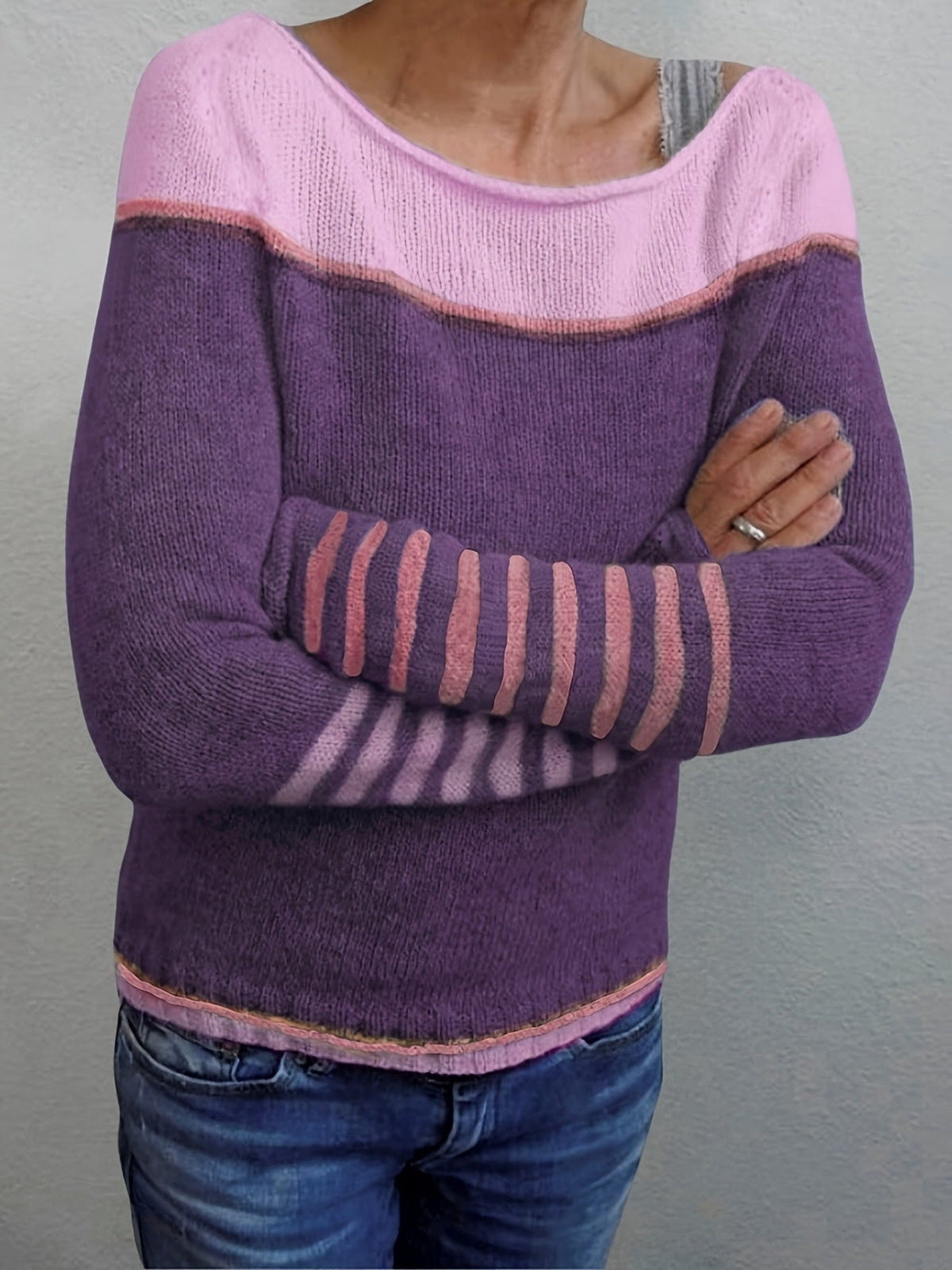 Skyler Soft Color-Block Striped Sweater - view 11