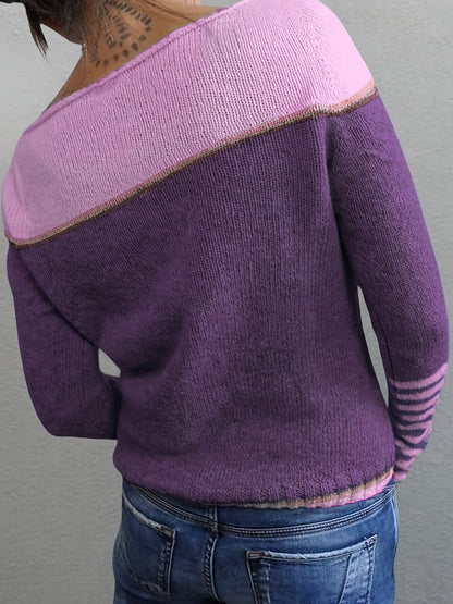 Skyler Soft Color-Block Striped Sweater - view 12