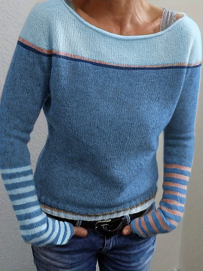 Skyler Soft Color-Block Striped Sweater - view 13