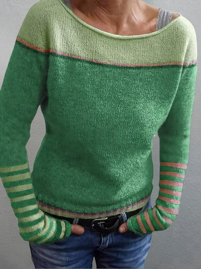 Skyler Soft Color-Block Striped Sweater - view 14