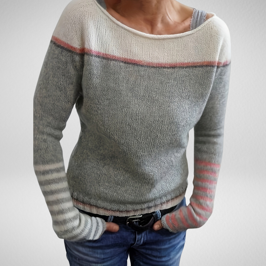 Skyler Soft Color-Block Striped Sweater - view 3