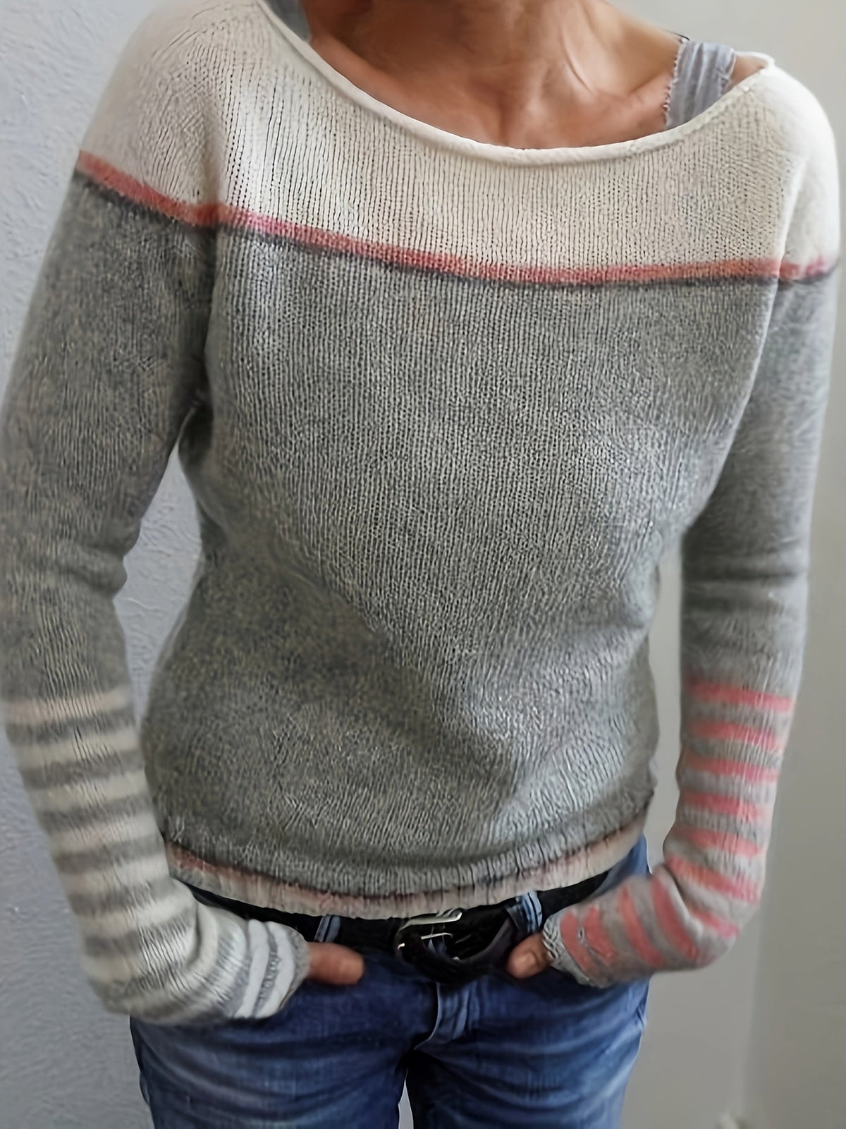 Skyler Soft Color-Block Striped Sweater - view 4