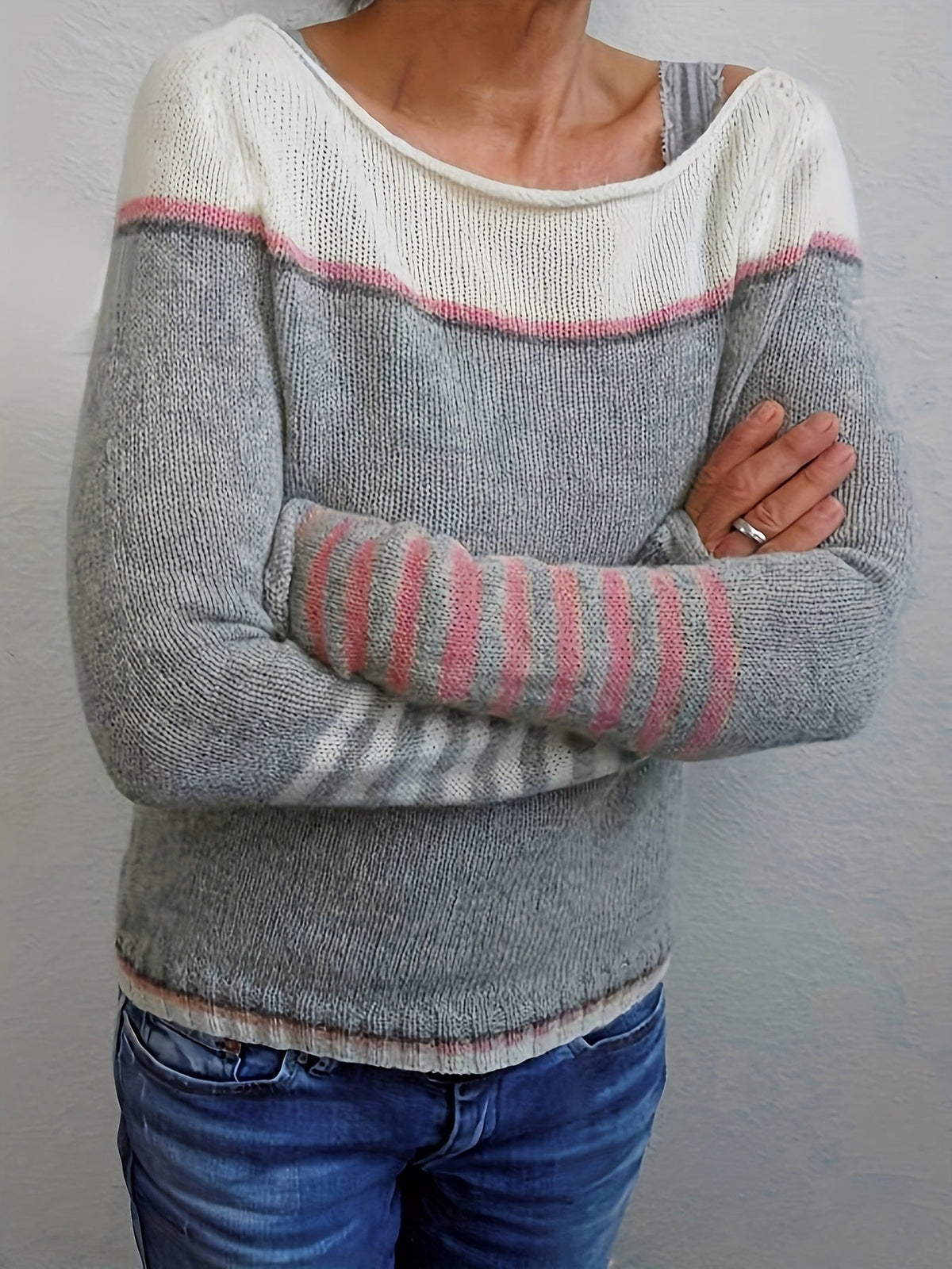 Skyler Soft Color-Block Striped Sweater - view 5