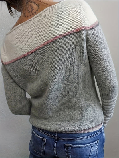 Skyler Soft Color-Block Striped Sweater - view 6