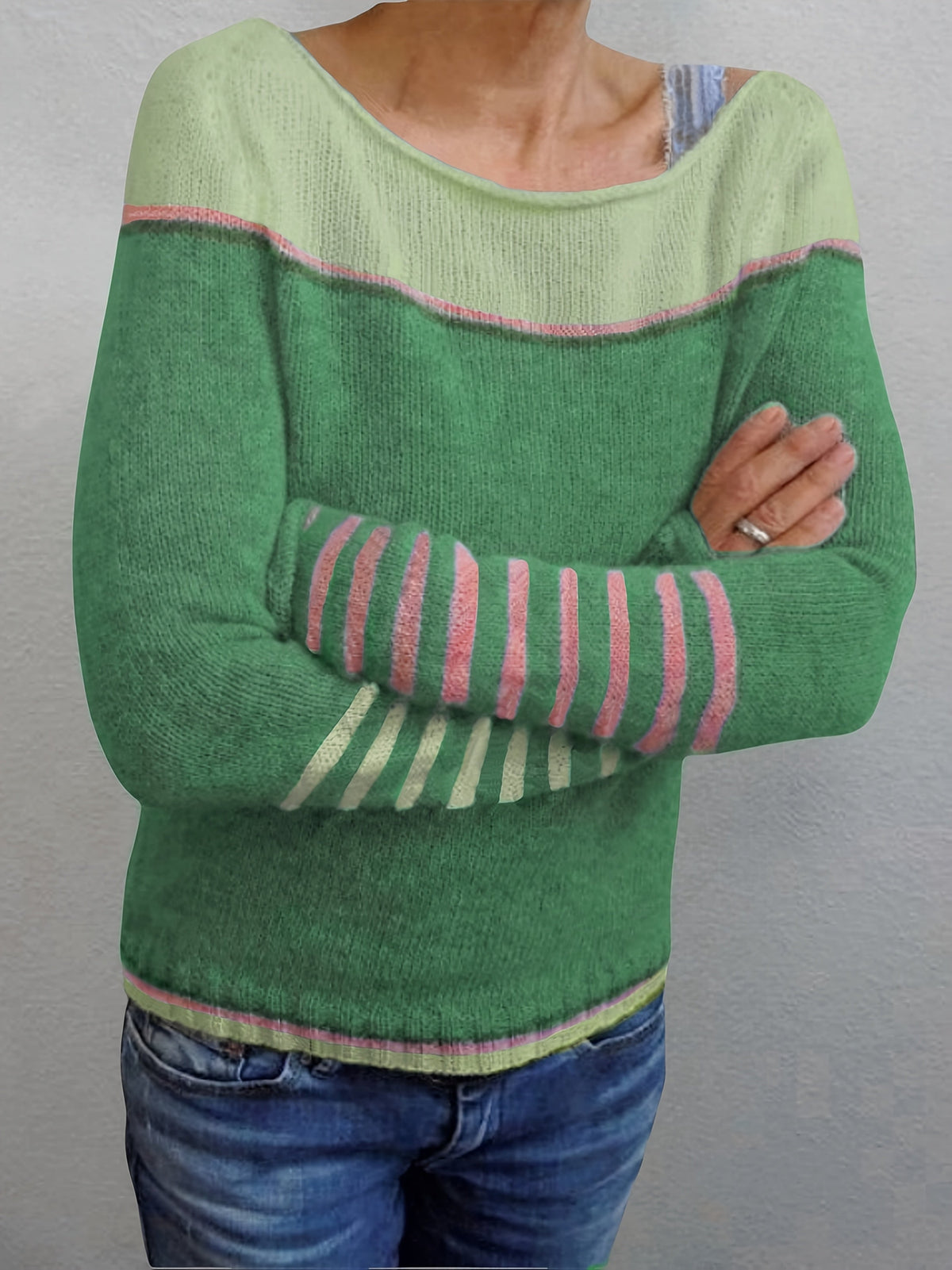 Skyler Soft Color-Block Striped Sweater - view 9