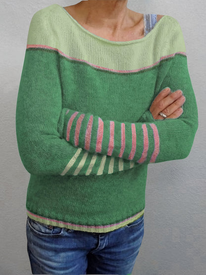 Skyler Soft Color-Block Striped Sweater - view 9