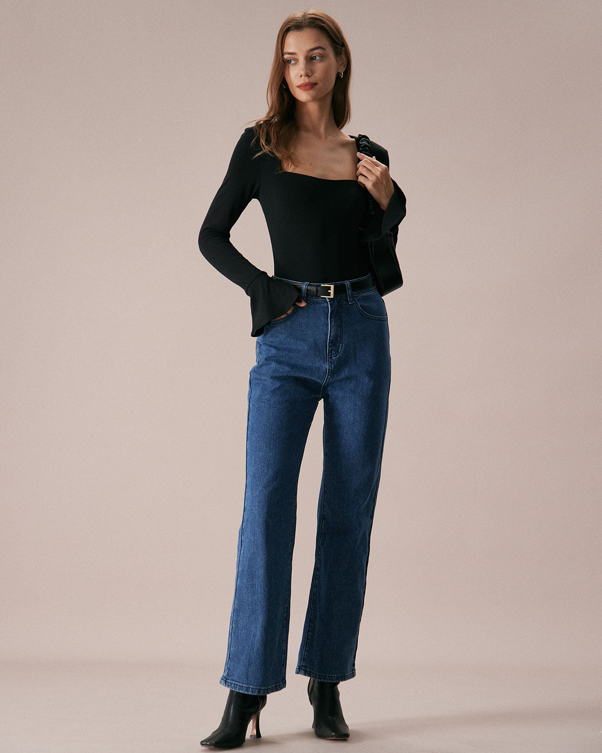 Skyler Square Neck Flare Sleeve Knit Top - view 4