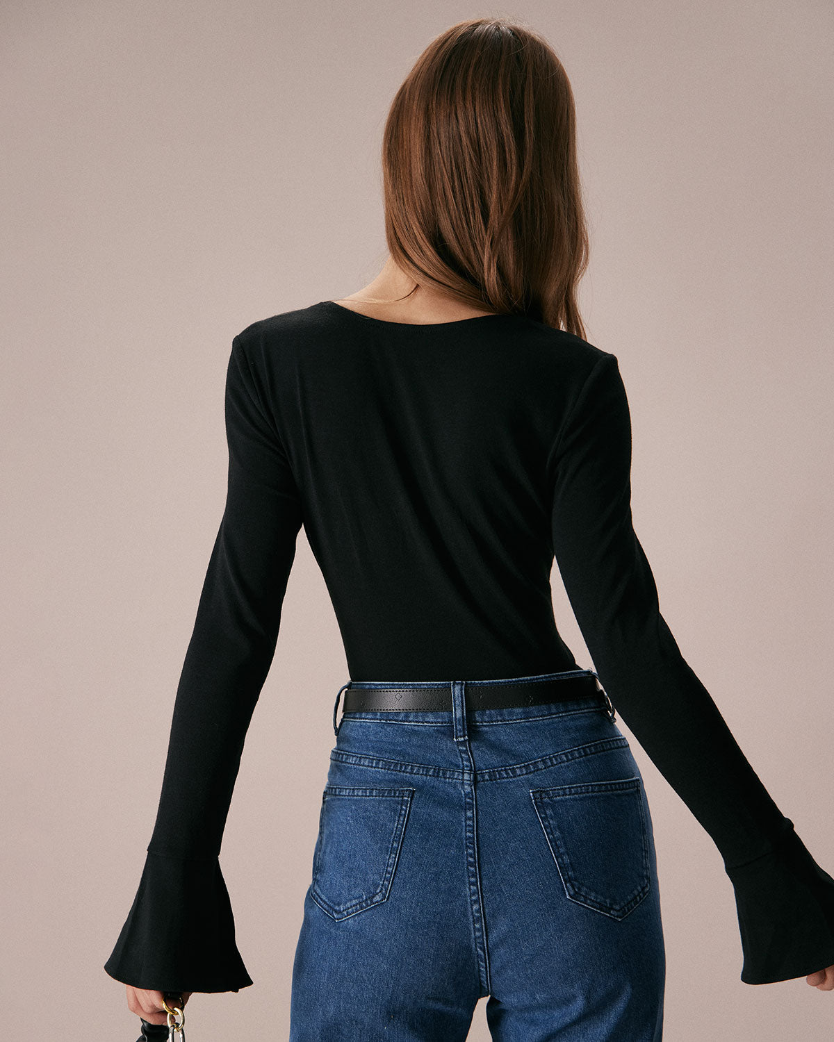 Skyler Square Neck Flare Sleeve Knit Top - view 8
