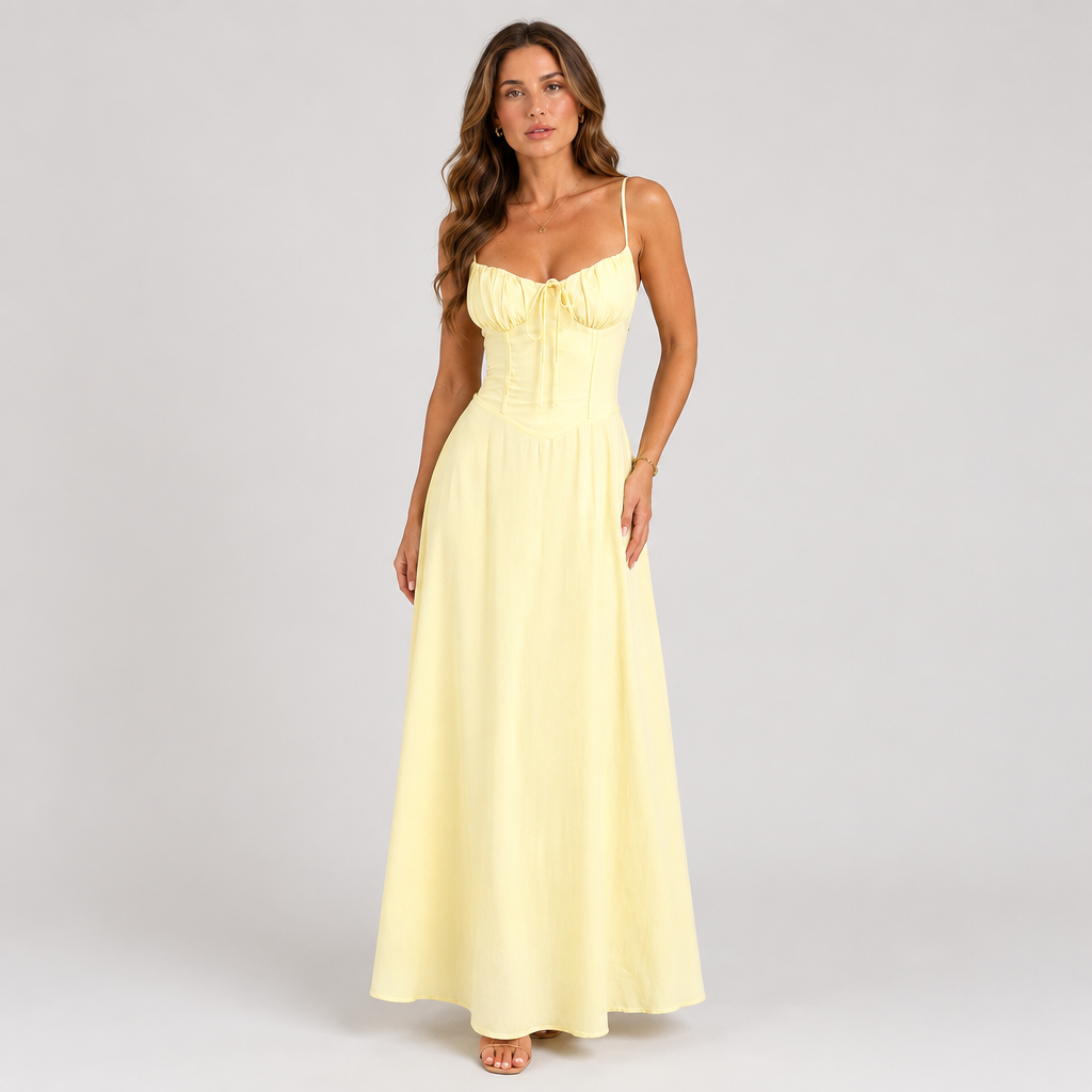 Woman wearing the Strappy Summer Maxi Dress