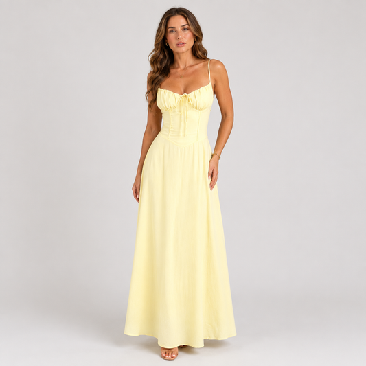Woman wearing the Strappy Summer Maxi Dress