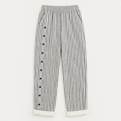 Striped Button Pants, flat lay