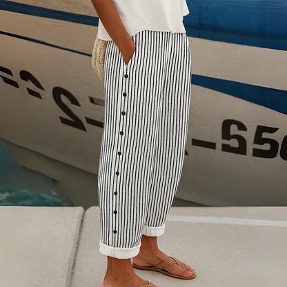 Striped Button Pants, view 3