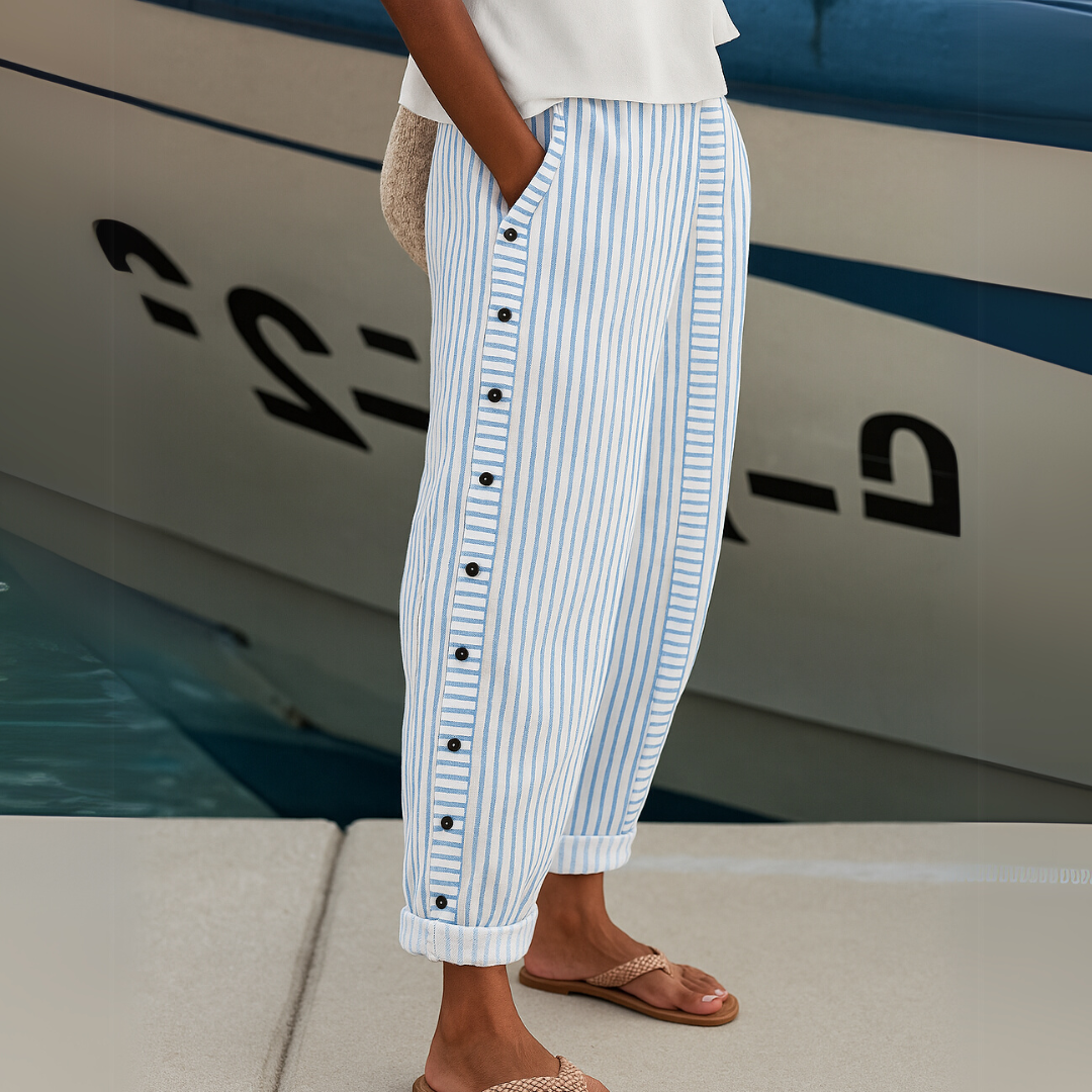 Striped Button Pants, view 4