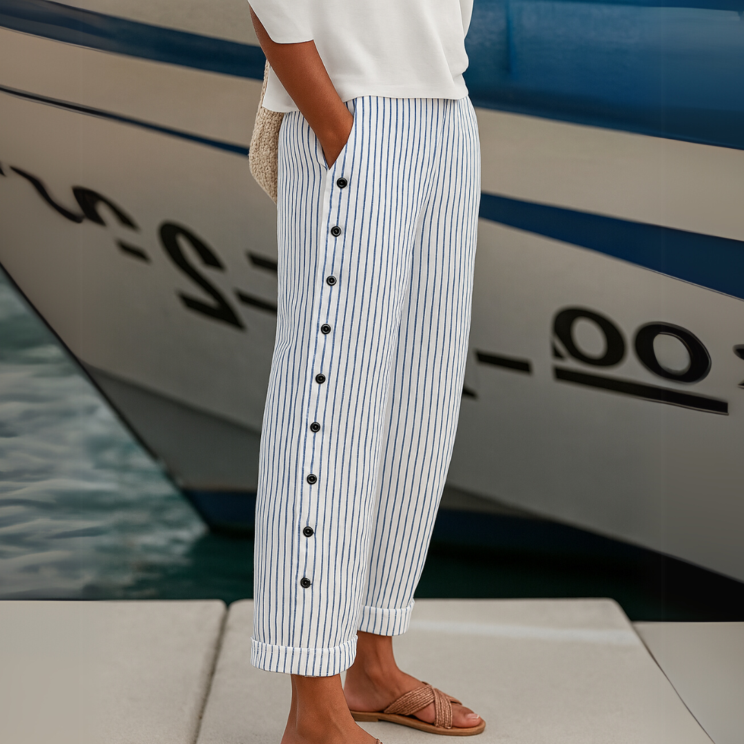 Striped Button Pants, view 5