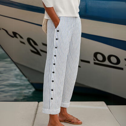 Striped Button Pants, view 5