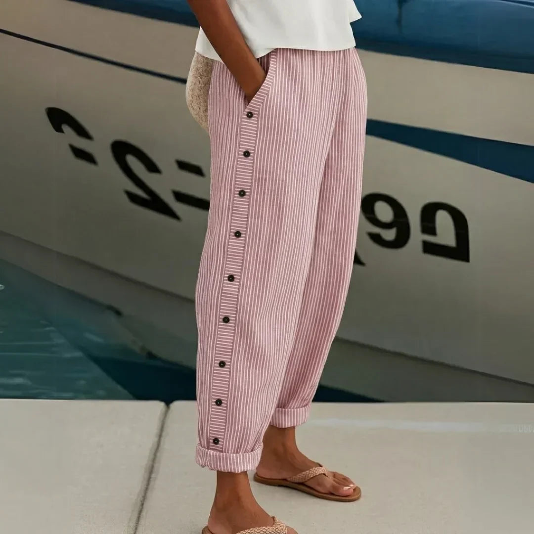 Striped Button Pants, view 6