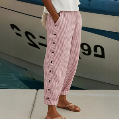 Striped Button Pants, view 6