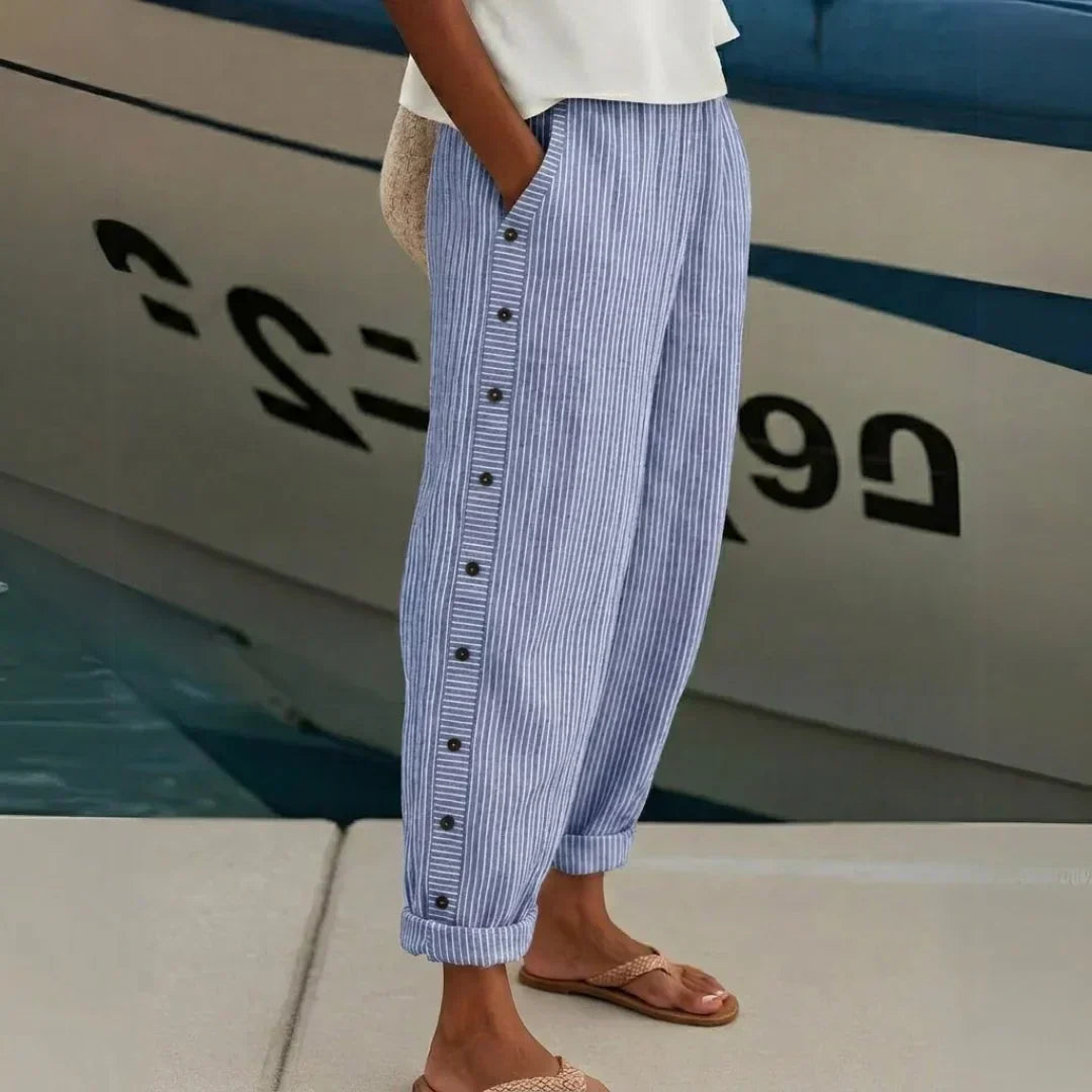 Striped Button Pants, view 7