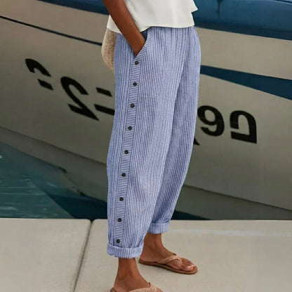 Striped Button Pants, view 7
