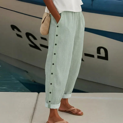 Striped Button Pants, view 8