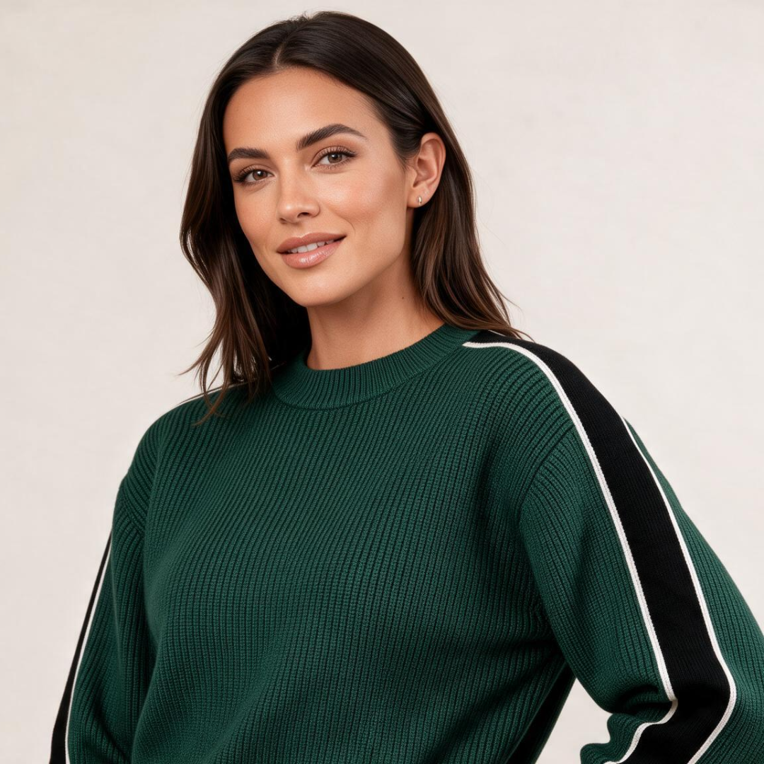 Skyler Striped Sleeve Sweater, image 2