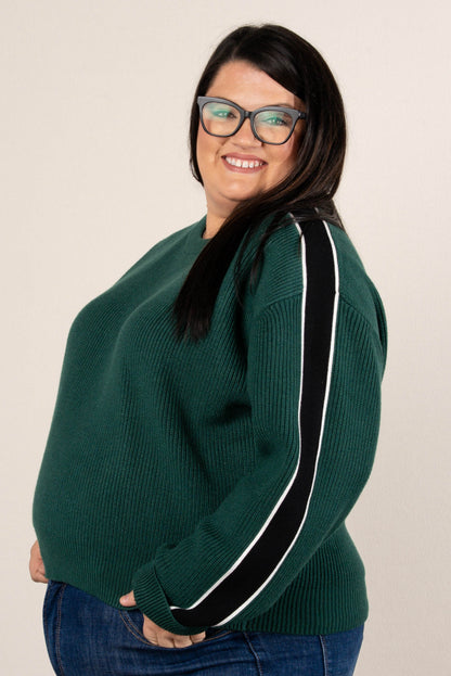 Skyler Striped Sleeve Sweater, image 6
