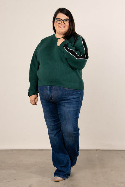 Skyler Striped Sleeve Sweater, image 7