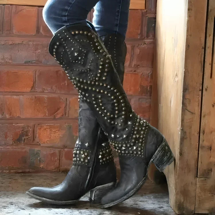 Skyler Studded Western Tall Boots - view 5