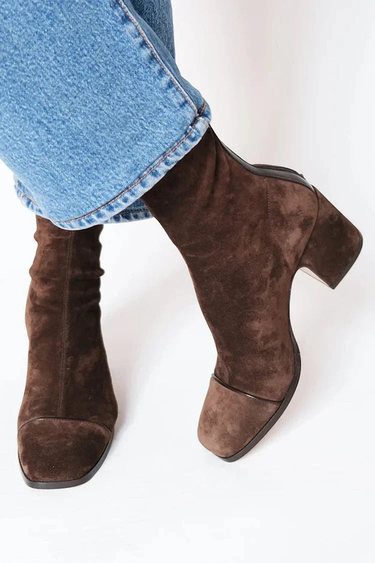 Skyler Suede Block Heel Ankle Boots - view 3