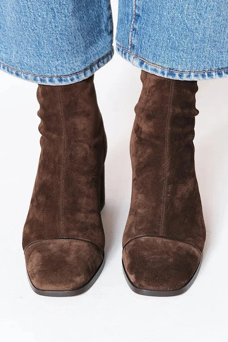 Skyler Suede Block Heel Ankle Boots - view 4