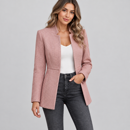 Skyler Tailored Pink Blazer worn by a model