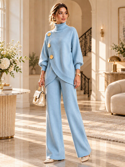 Skyler Turtleneck Sweater and Wide Leg Pants Set - view 11