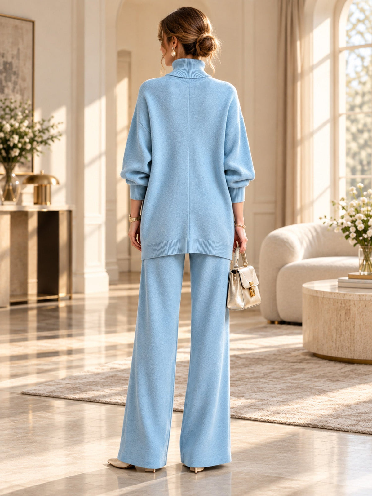 Skyler Turtleneck Sweater and Wide Leg Pants Set - view 13