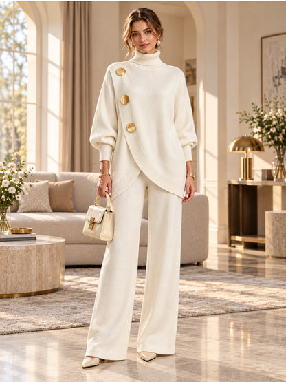 Skyler Turtleneck Sweater and Wide Leg Pants Set - view 3