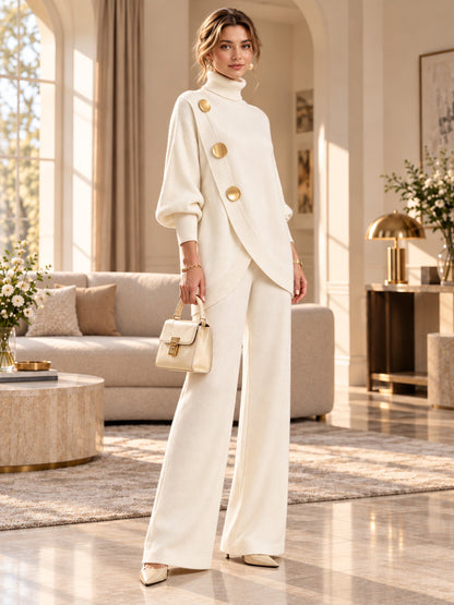 Skyler Turtleneck Sweater and Wide Leg Pants Set - view 4