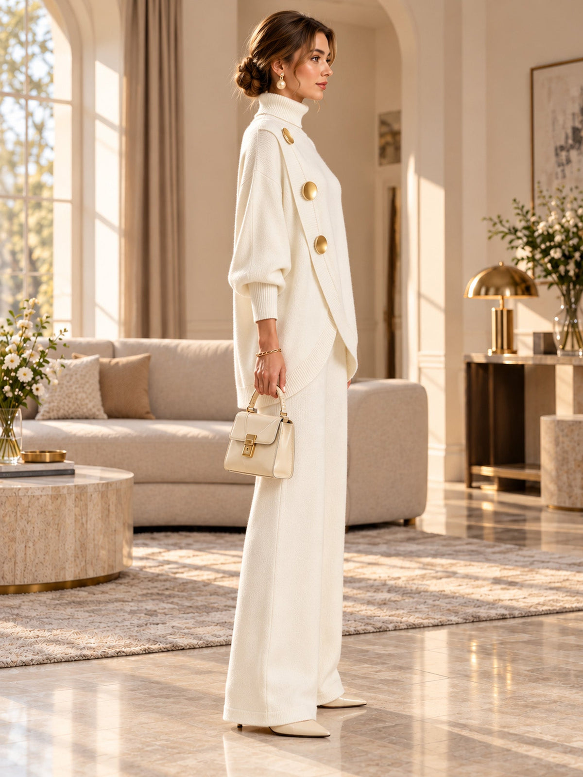 Skyler Turtleneck Sweater and Wide Leg Pants Set - view 5