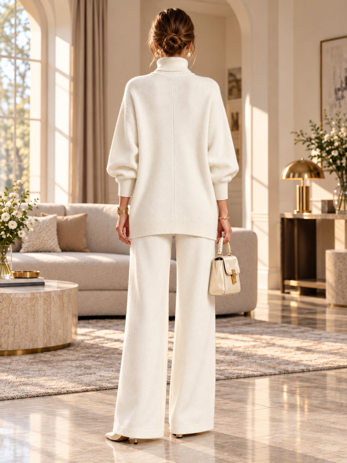 Skyler Turtleneck Sweater and Wide Leg Pants Set - view 6