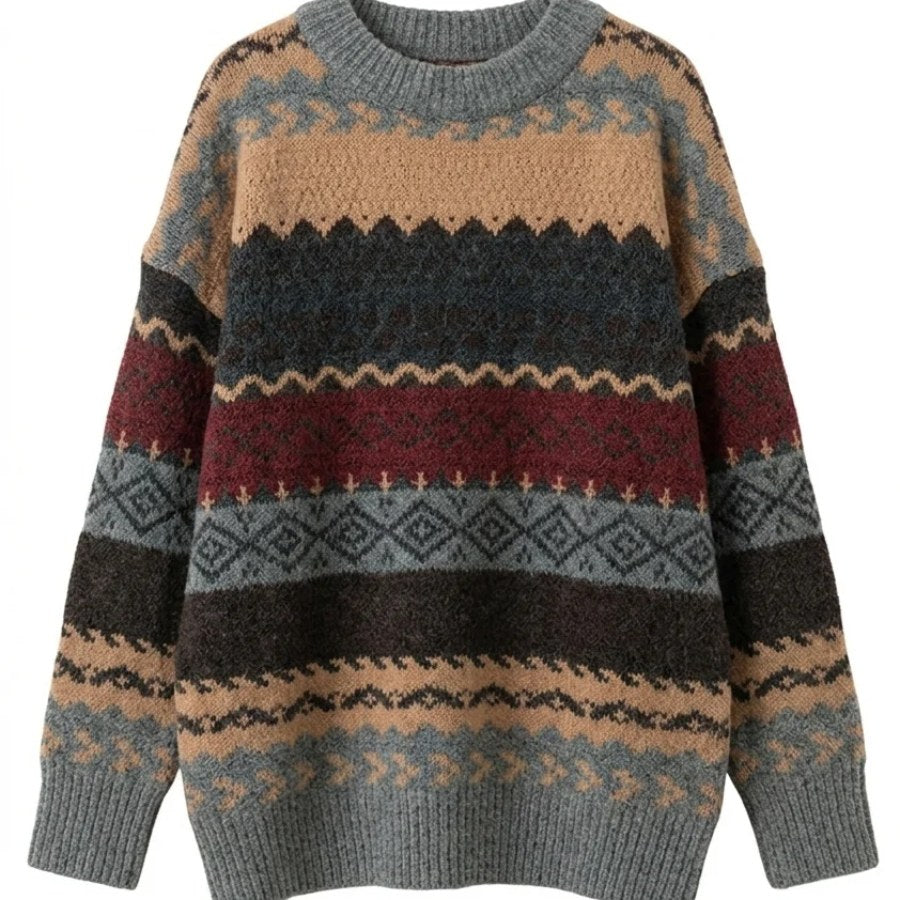 Vintage stripe oversized sweater, flat product view