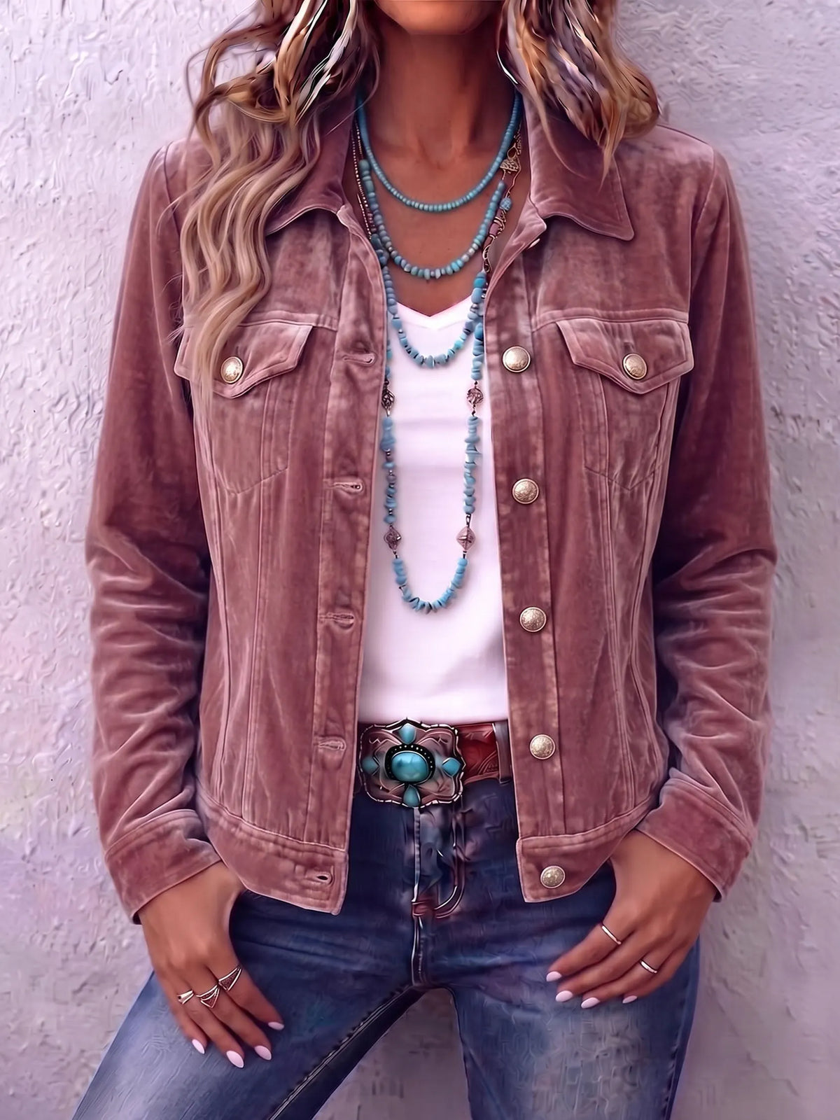Vintage Wash Button Jacket, view 3