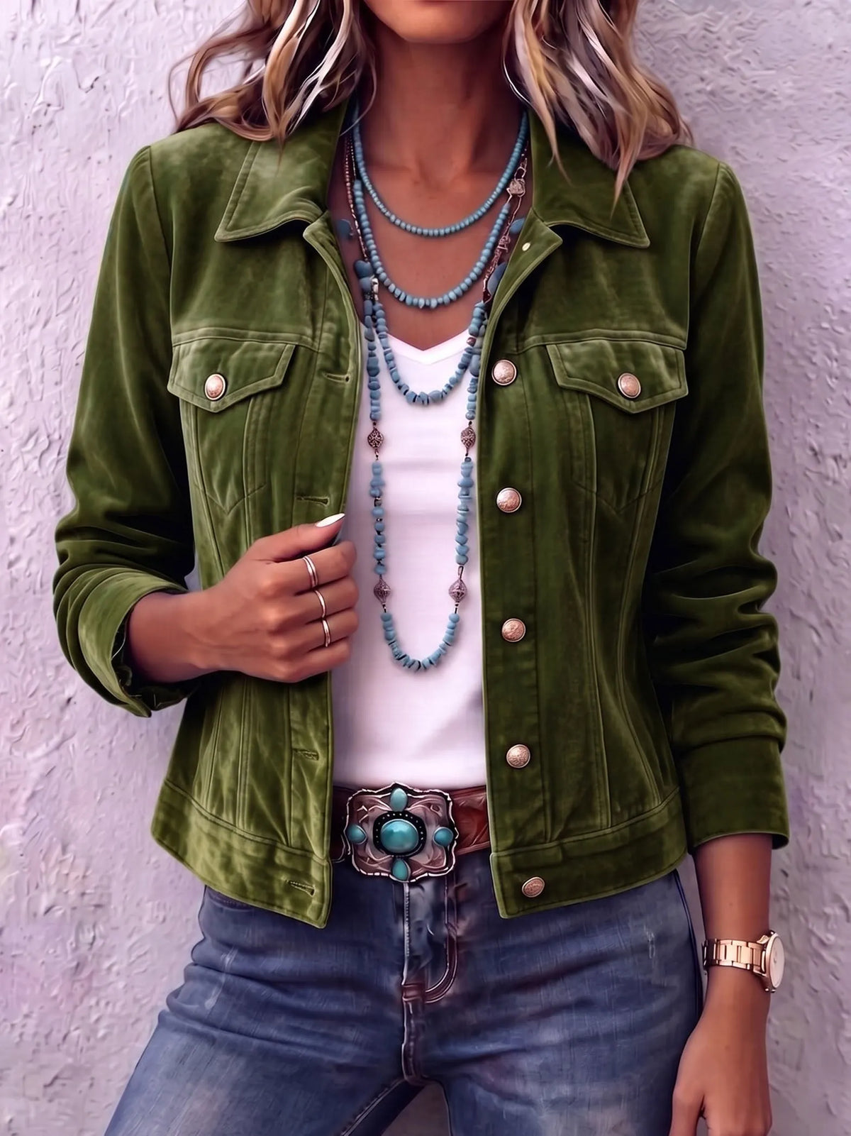 Vintage Wash Button Jacket, view 5