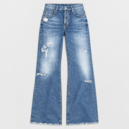 Wide Leg Stretch Jeans, flat lay