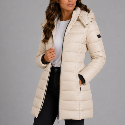 Women's Long Hooded Insulated Puffer Winter Coat