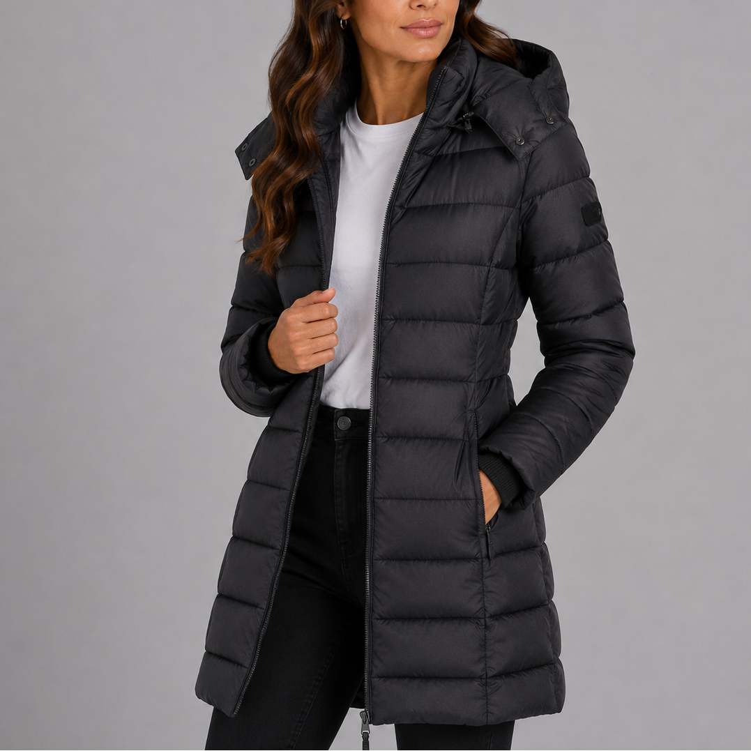 Women's Long Hooded Insulated Puffer Winter Coat