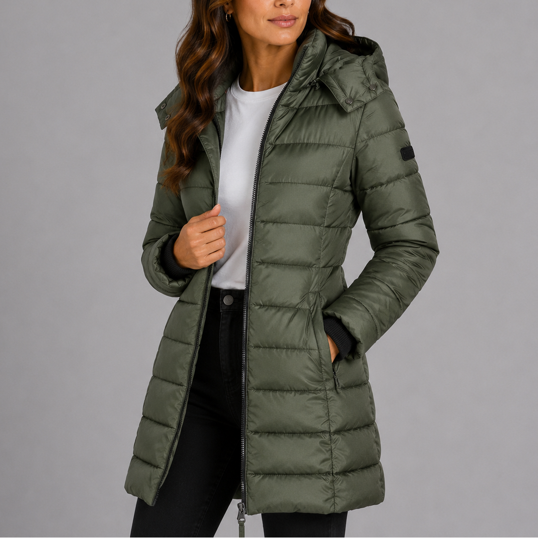 Women's Long Hooded Insulated Puffer Winter Coat