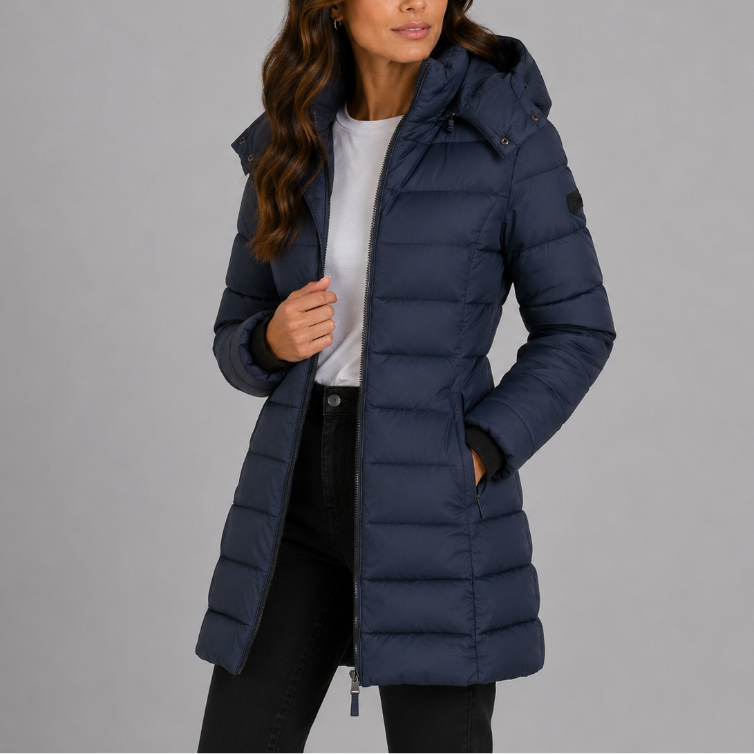 Women's Long Hooded Insulated Puffer Winter Coat