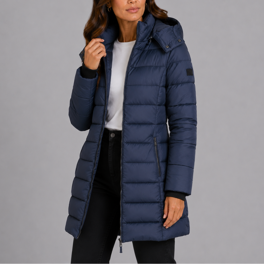 Women's Long Hooded Insulated Puffer Winter Coat
